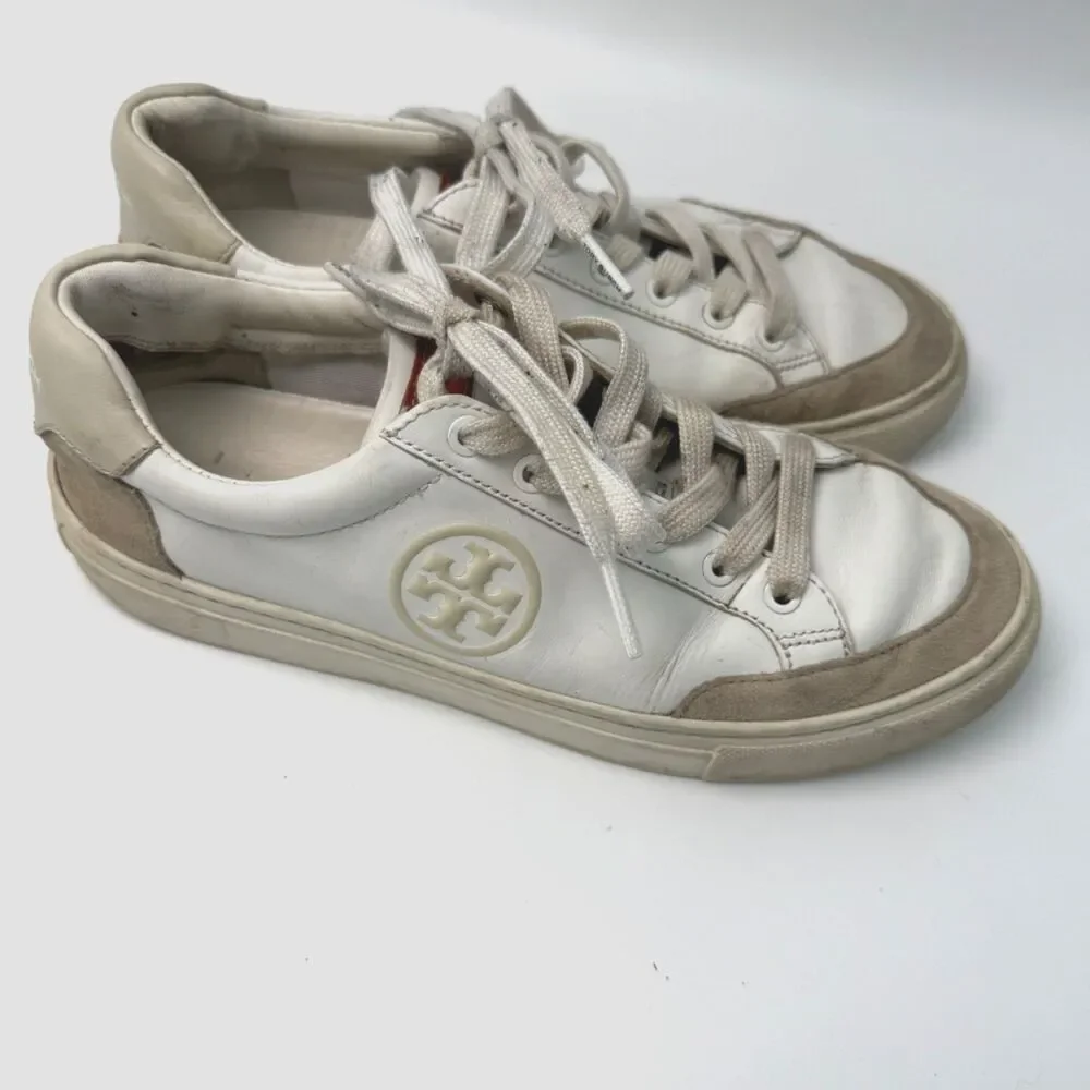 Tory‎ Burch Women's 7 Color Block Signature Logo Leather Sneaker Shoes